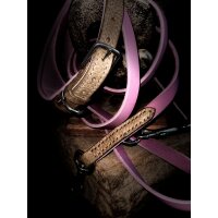 Lederhalsband & Leine Set Lavender Dune HU 35-43cm