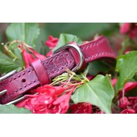 Lederhalsband Velvet Berry HU 41-49cm